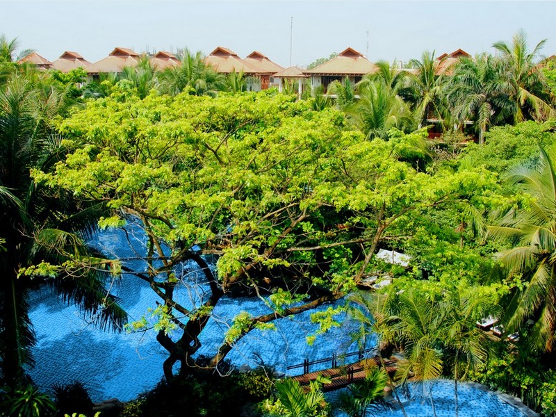 Tận hưởng sự thư thái với hồ bơi giữa khu rừng xanh trong lòng Furama Resort.